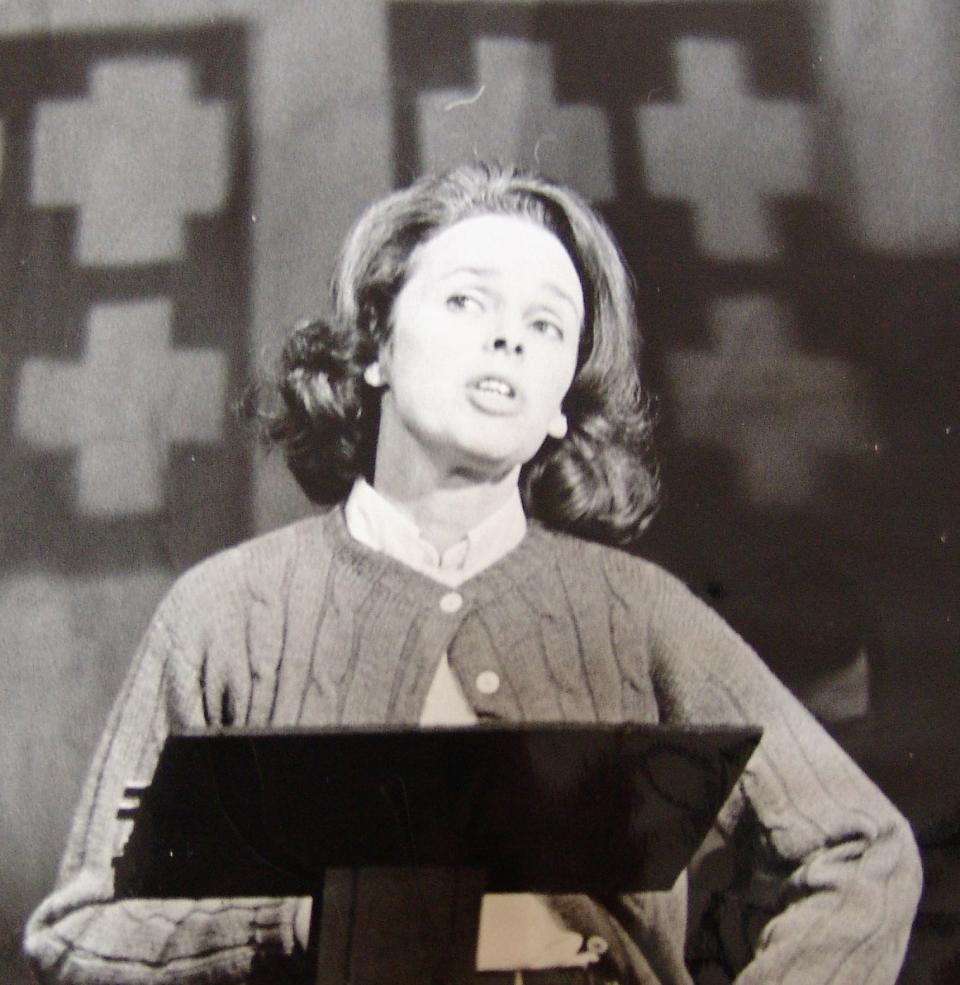 Bettsy Gauerke performing in "Spoon River Anthology," in 1972, the last play performed at the old theater at the Coshocton County Fairgrounds before moving to the Triple Locks Theater.