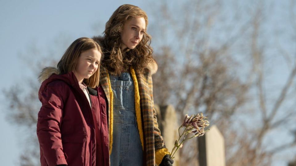 Sienna King as Scotty Lyon and Juno Temple as Dot Lyon in the "Fargo" season five finale.