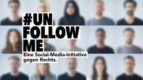 <p>Innerhalb der Kampagne “#unfollowme” nutzen Influencer den Hashtag, um ein deutliches Zeichen gegen Rechtspopulismus zu setzen. Sie fordern Menschen mit rechten Ansichten dazu auf, ihnen nicht mehr zu folgen. (Bild: Laut gegen Nazis) </p>