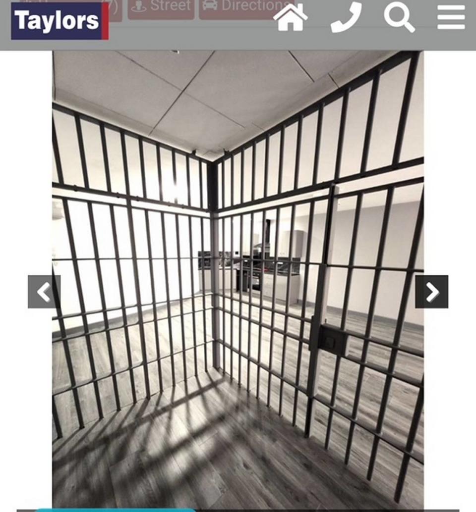 Inside the holding cell Screen grab from Taylors Estate Agents