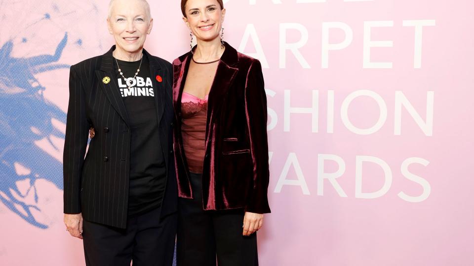 Annie Lennox and Livia Firth attend the 2024 Green Carpet Fashion Awards at 1 Hotel West Hollywood