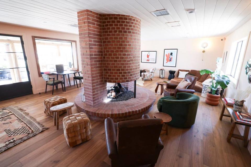 The lobby of the newly renovated River Lodge in Paso Robles has comfortable chairs and books. The mid-century modern hotel built in 1947 and recently updated, as seen in these photos June 7, 2024.