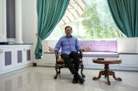 FILE PHOTO: Malaysia's politician Anwar Ibrahim speaks during an interview with Reuters in Petaling Jaya