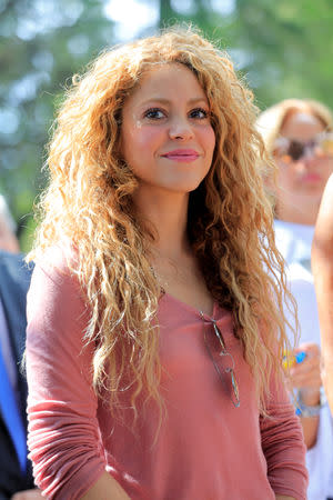 FILE PHOTO: Colombian singer Shakira visits Tannourine Cedars Reserve, in Tannourine, Lebanon July 13, 2018. REUTERS/Jamal Saidi/File Photo