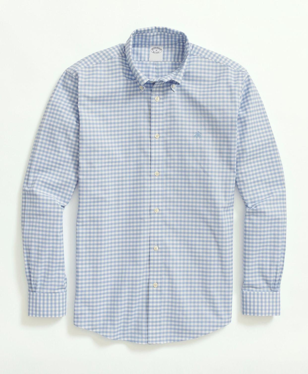 <p><a href="https://go.redirectingat.com?id=74968X1596630&url=https%3A%2F%2Fwww.brooksbrothers.com%2Fstretch-non-iron-oxford-button-down-collar%252C-gingham-sport-shirt%2FMG04118.html%3Fdwvar_MG04118_Color%3DLTBL%26quantity%3D1&sref=https%3A%2F%2F" rel="nofollow noopener" target="_blank" data-ylk="slk:Shop Now;elm:context_link;itc:0;sec:content-canvas" class="link rapid-noclick-resp">Shop Now</a></p><p>Stretch Non-Iron Oxford Button-Down Collar</p><p>Brooks Brothers</p><p>$50.00</p>