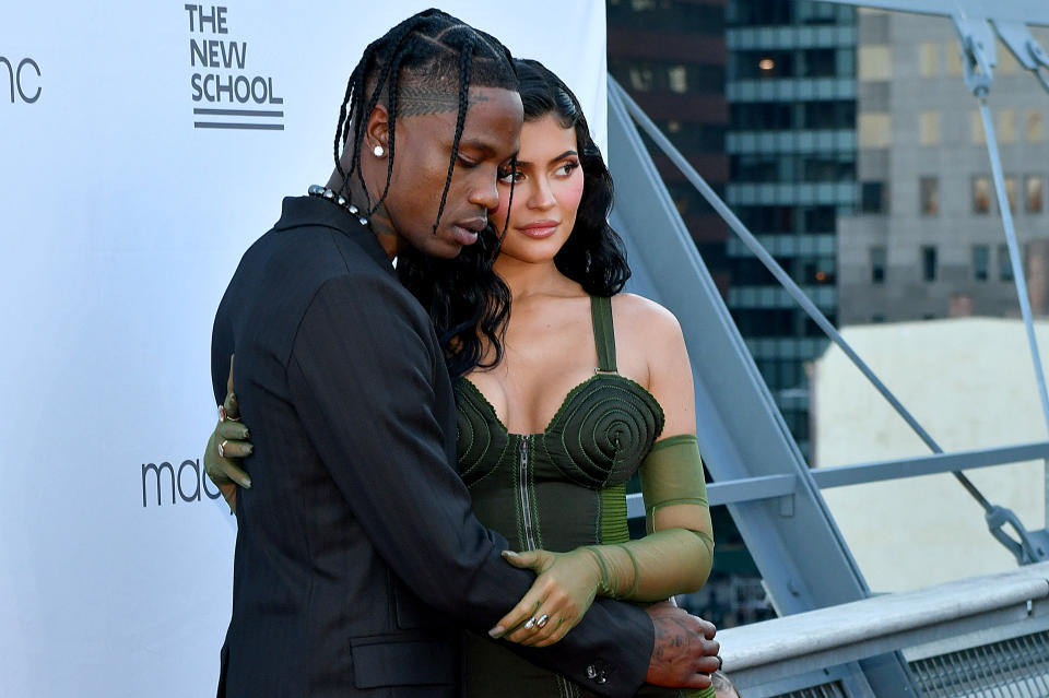 NEW YORK, NEW YORK - JUNE 15: Travis Scott and Kylie Jenner attend the The 72nd Annual Parsons Benefit at Pier 17 on June 15, 2021 in New York City. (Photo by Craig Barritt/Getty Images for The New School)