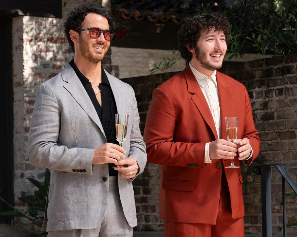 (From left) Kevin and Franklin Jonas return to host season 3 of "Claim to Fame" (Wednesdays, 9 PM ET, ABC).