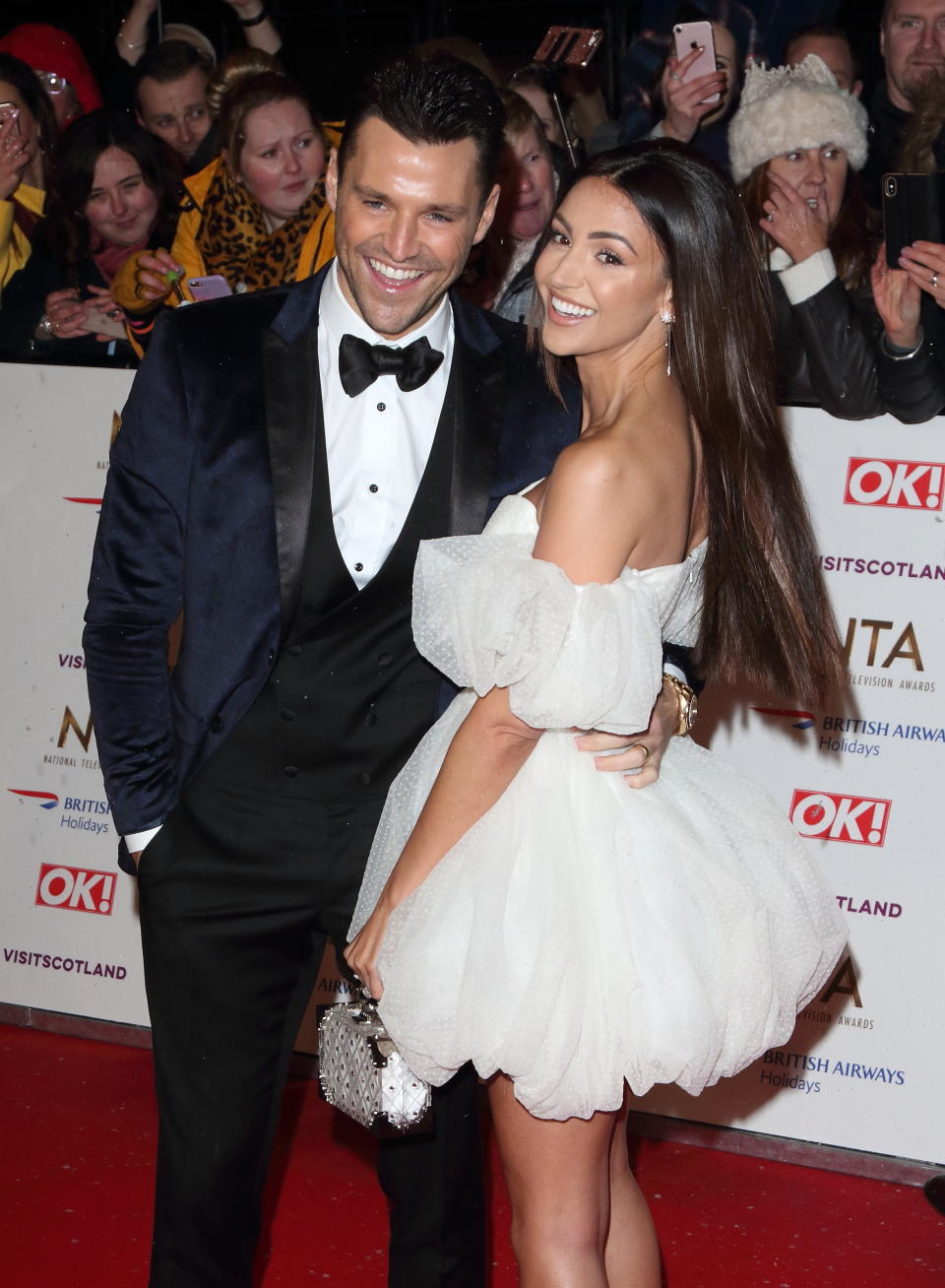 LONDON, -, UNITED KINGDOM - 2019/01/22: Mark Wright and Michelle Keegan are seen on the red carpet during the National Television Awards at the O2, Peninsula Square in London. (Photo by Keith Mayhew/SOPA Images/LightRocket via Getty Images)