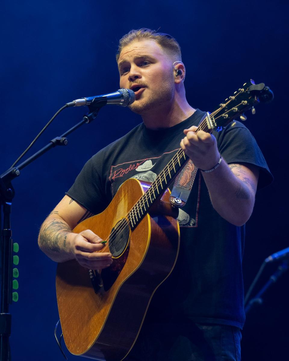 Zach Bryan performs April 15 during the Two Step Inn festival at San Gabriel Park in Georgetown. The rising country star played the Austin City Limits Music Festival in 2022.