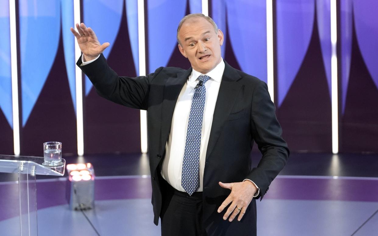 Liberal Democrats leader Sir Ed Davey speaking during a BBC Question Time Leaders' Special in York