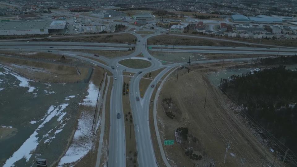 A new interchange along the Trans-Canada Highway at the Galway development in St. John's is expected to ease traffic congestion on Danny Drive, which has a series of roundabouts, and Pitts Memorial Drive.