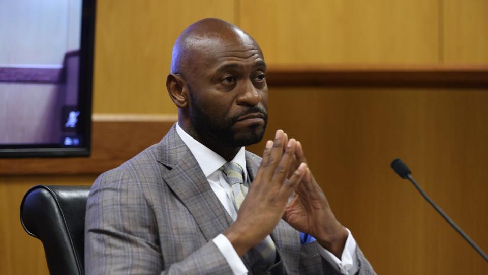 Former Fulton County Special Prosecutor Nathan Wade testifies during a hearing in the case of the State of Georgia v. Donald John Trump at the Fulton County Courthouse on February 15, 2024, in Atlanta, Georgia.