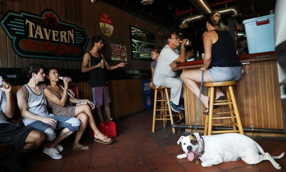 Patrons drink at a bar in Miami, Florida, after hurricane Irma passed through. Florida’s hospitality and tourism industry employs 1.4 million people. 