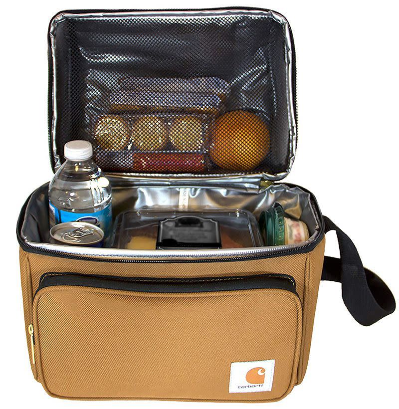 <p><strong>Carhartt</strong></p><p>amazon.com</p><p><strong>$27.56</strong></p><p>Carhartt makes a workman's lunch box with a waterproof outer and a roomy inner that can hold a hearty meal or six cans of beer. The zippered lid is even insulated for cold food, the front pocket can hold utensils, and it's got Carhartt's signature brownish shade for the design factor.</p>
