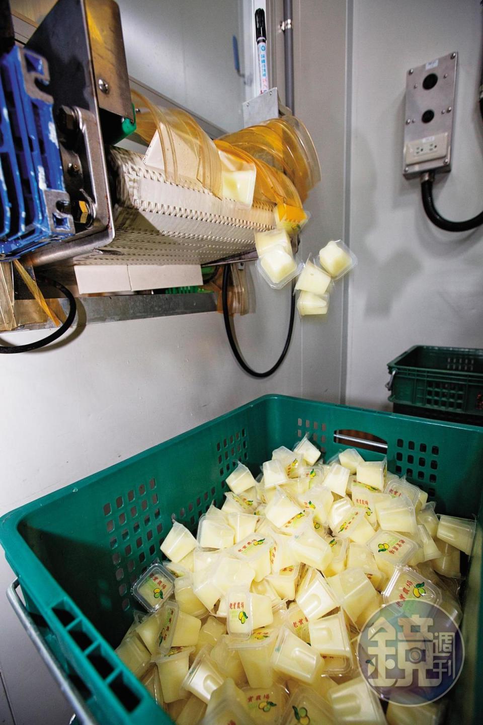 網路熱銷品檸檬冰角，單日最高產量可達30萬顆。