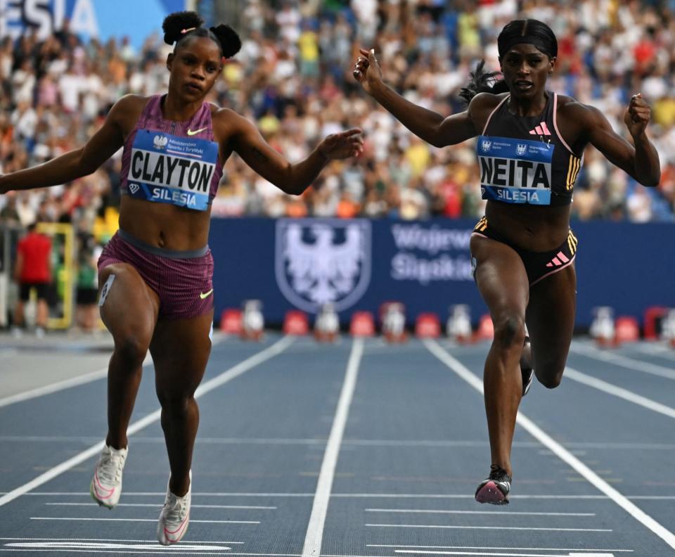 Great Britain's Daryll Neita finished fourth in the 100m