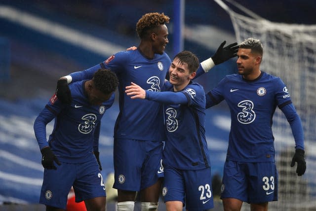 Chelsea’s Tammy Abraham (centre) plundered a hat-trick in his side's 3-1 FA Cup fourth round victory over Luton