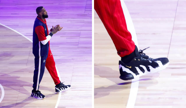 James Wears Nike LeBron 21 Inspired by Deion Sanders' Sneakers at NBA All-Star  Game