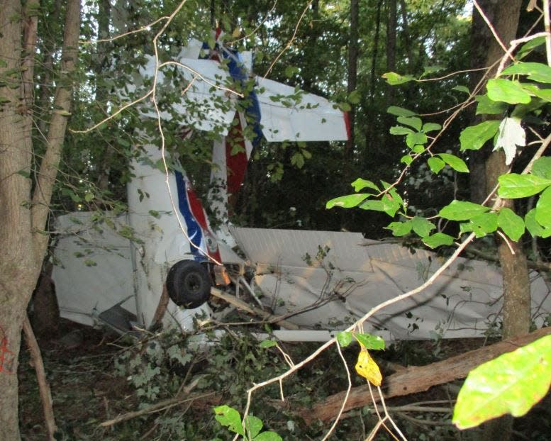 A banner plane crashed nose-down into the ground after an accident near Cross Keys Airport in Williamstown in September 2023.