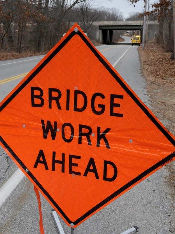 Roadwork will occur in front of the bridge beginning at 7 a.m. and ending around 11 p.m., weather permitting.