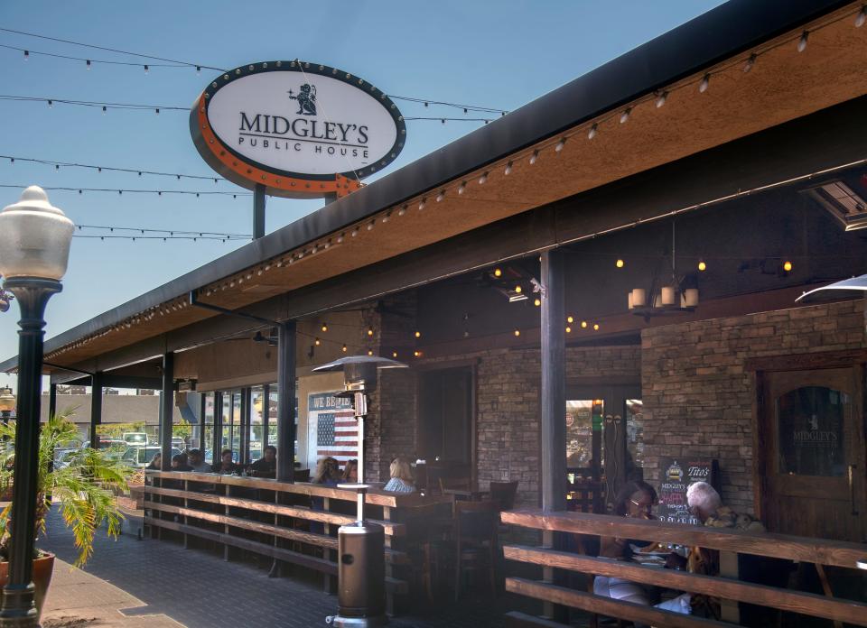 Midgley's Public House is located in Lincoln Center on Benjamin Holt Drive and Pacific Avenue in Stockton.
