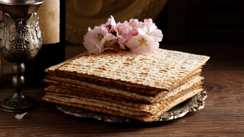 stack of matzoh