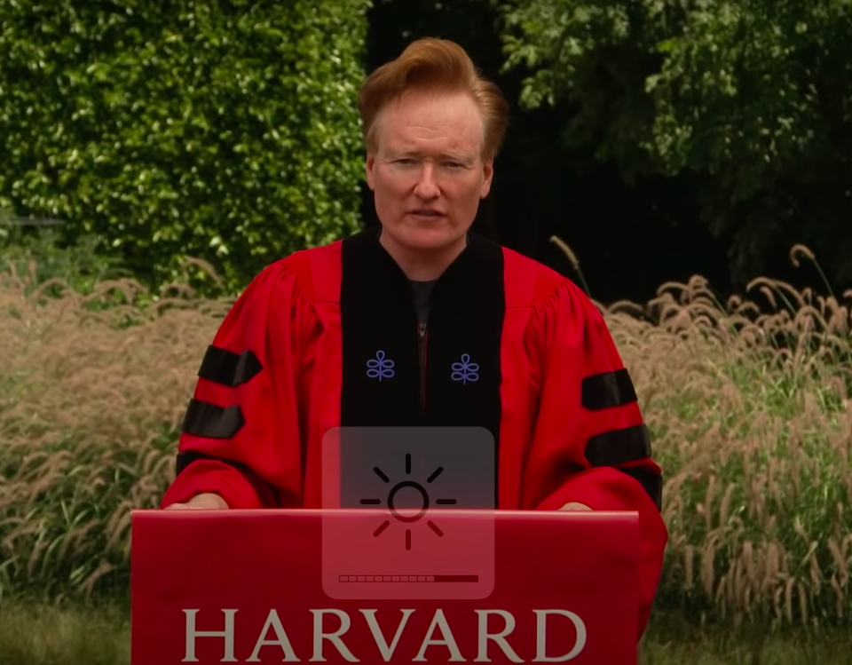 Conan O'Brien giving a commencement speech