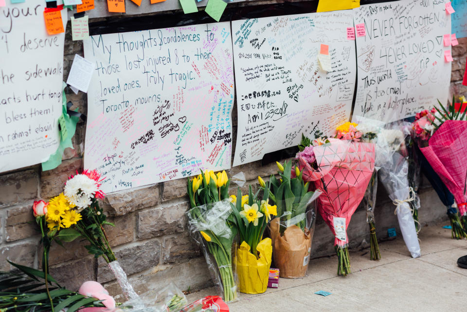 The Toronto public paid their respects at the site of the attack. Source: AAP