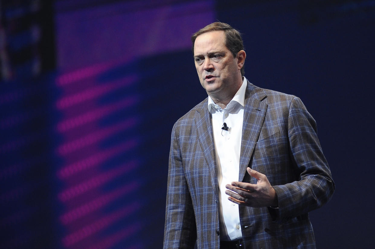 Chuck Robbins , Cisco CEO, held a conference about The Next Generation, during the Mobile World Congress, on February 27, 2019 in Barcelona, Spain.   (Photo by Joan Cros/NurPhoto via Getty Images)