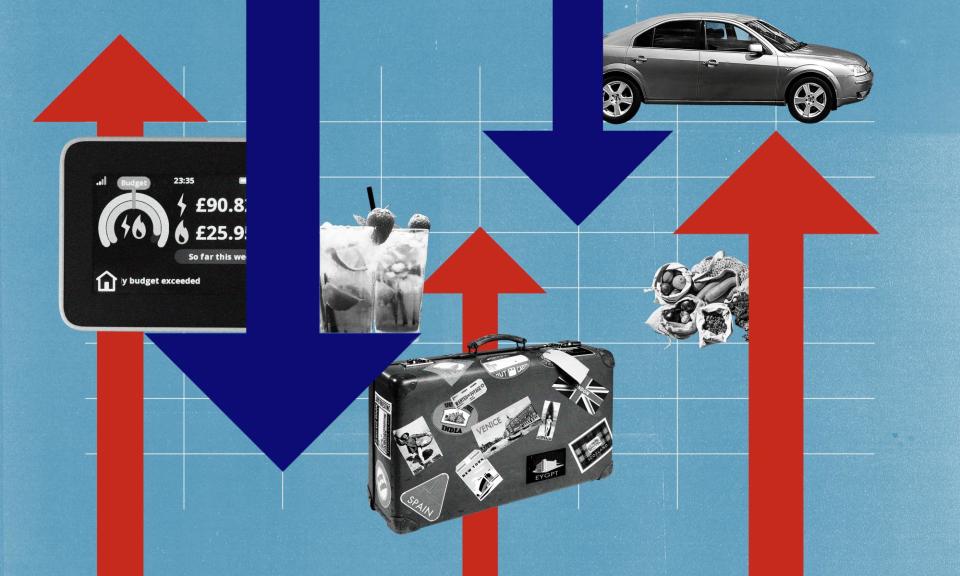 <span>The UK’s annual inflation rate remained at 4% in January. </span><span>Composite: Guardian Design/Getty Images</span>