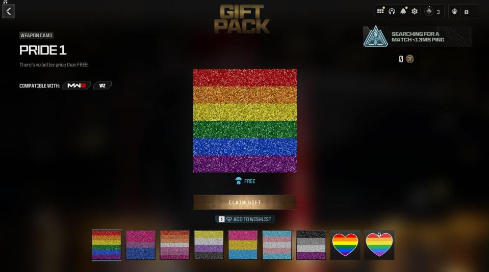 Call of Duty regala skins para celebrar el Mes del Orgullo LGBTQIA+