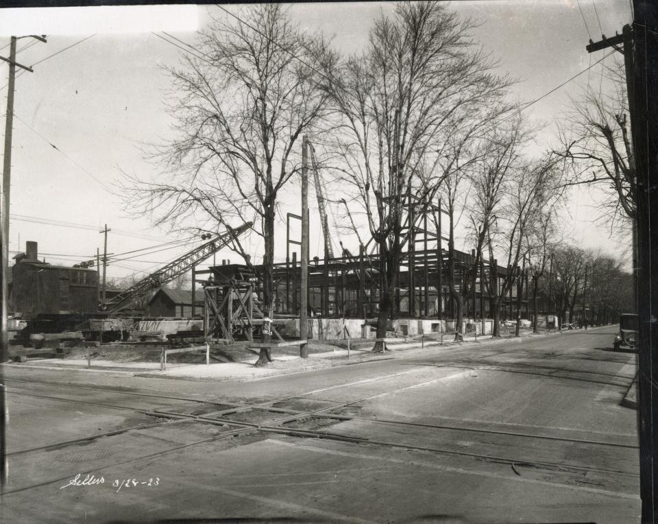 The Masonic Temple under construction in 1923.