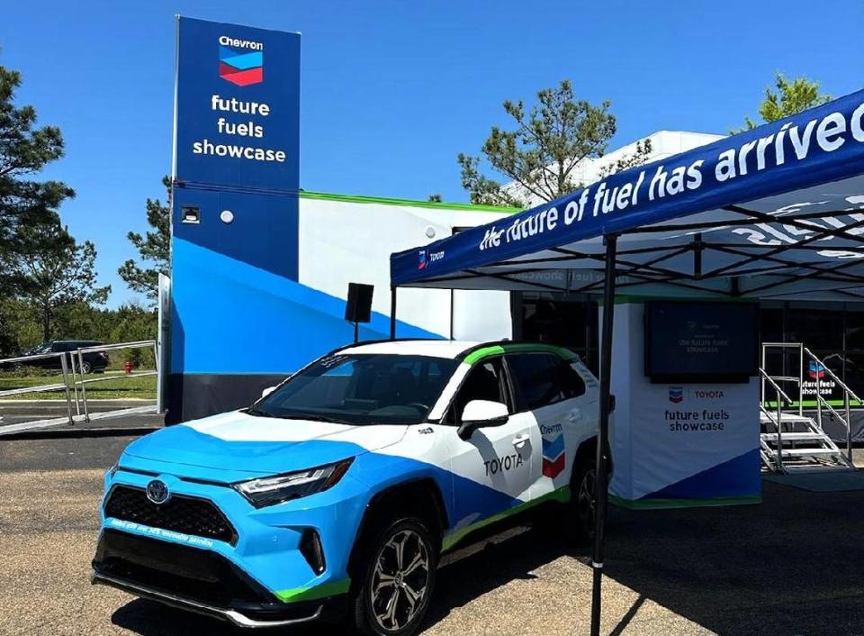 A road trip using Chevron-produced alternative fuel and Toyota vehicles traveled across the Gulf Coast to demonstrate the alternative fuel.