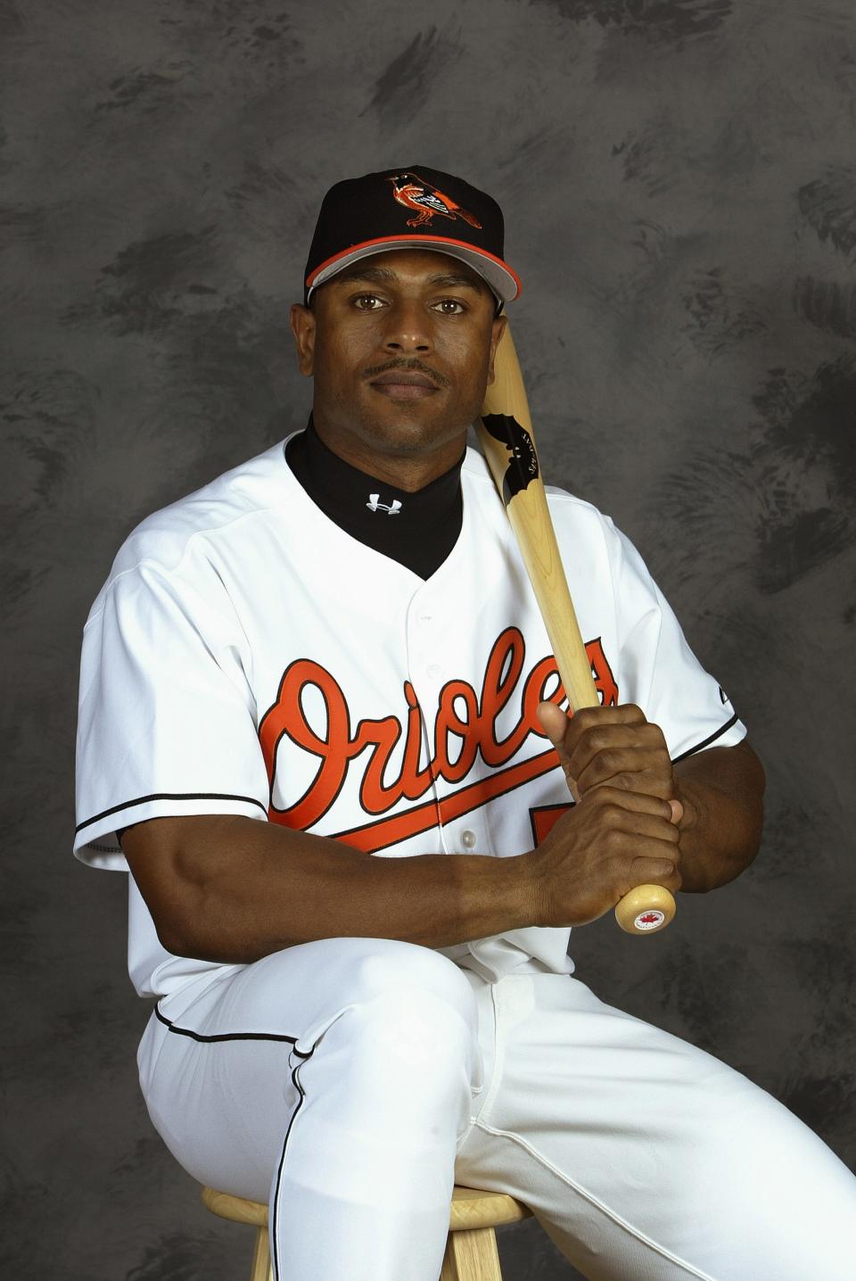 Pedro Swann of the Baltimore Orioles poses for a portrait during 2004 spring training.