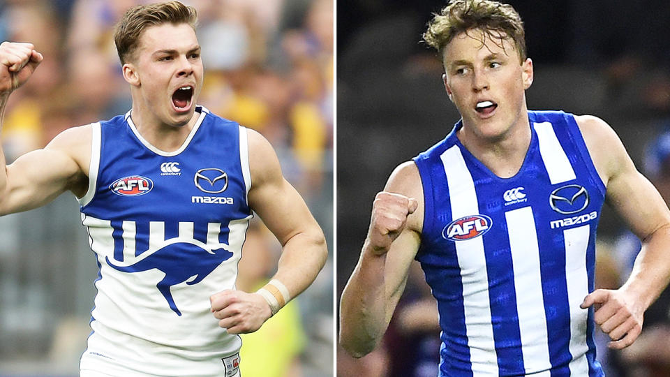 Cameron Zurhaar and Nick Larkey, pictured here in action for North Melbourne.