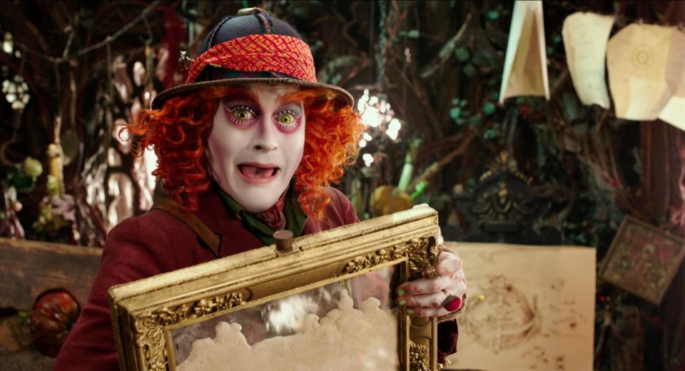 Johnny Depp returned as the Mad Hatter in the fantasy sequel "Alice Through the Looking Glass."