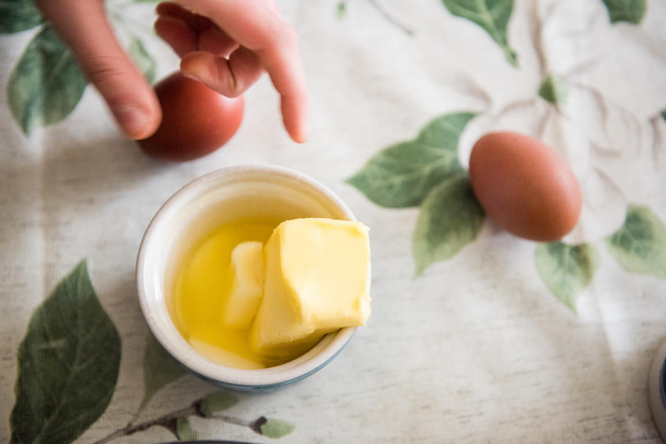 Softened butter for baking.