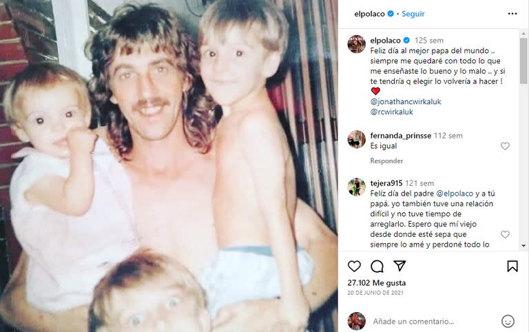 El padre de El Polaco falleció en 2021 (Foto: captura/Instagram@elpolaco)