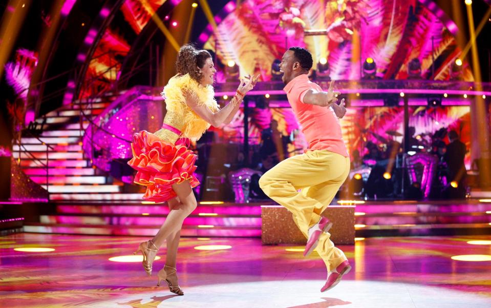 Annabel Croft and Johannes Radebe danced the salsa