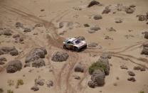 Dakar Rally - 2017 Paraguay-Bolivia-Argentina Dakar rally - 39th Dakar Edition - Fifth stage from Tupiza to Oruro, Bolivia 06/01/17. Stephane Peterhansel of France drives his Peugeot with his copilot Jean Paul Ottret. REUTERS/Ricardo Moraes