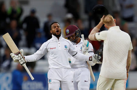 Cricket - England vs West Indies - Second Test - Leeds, Britain - August 29, 2017 West Indies' Shai Hope celebrates their win Action Images via Reuters/Lee Smith