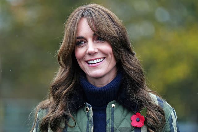 <p>Jane Barlow - WPA Pool/Getty Images</p> Kate Middleton at Outfit Moray in Moray, Scotland on November 2, 2023.
