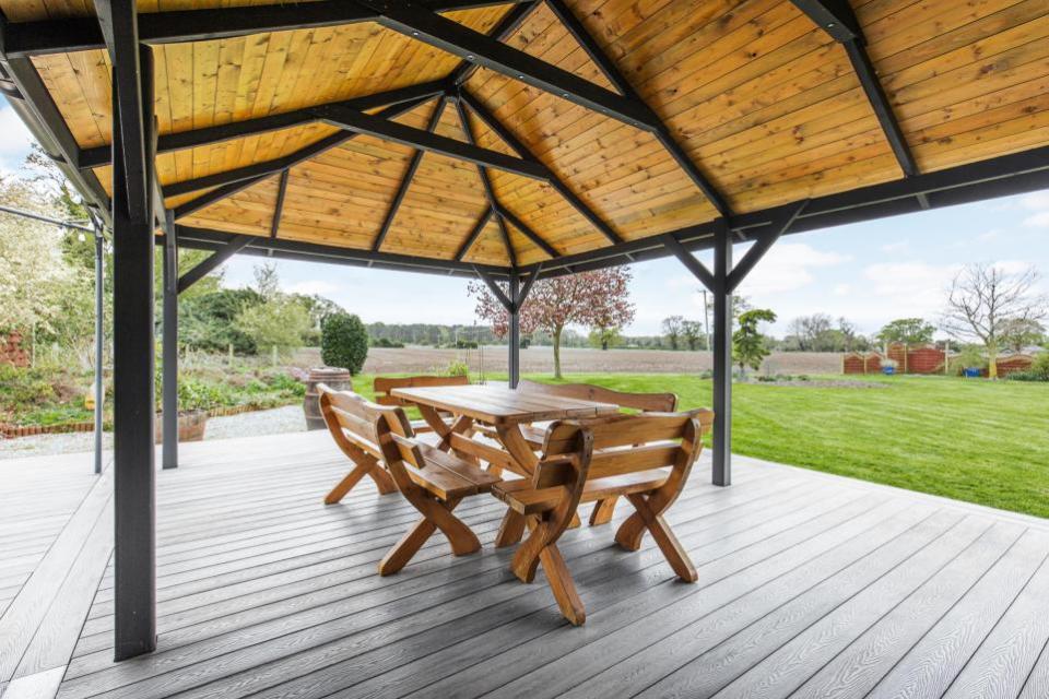 Eastern Daily Press: The covered seating area off the annexe, which overlooks the garden