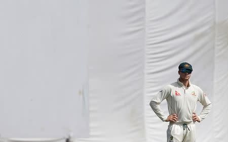 Cricket - India v Australia - Fourth Test cricket match - Himachal Pradesh Cricket Association Stadium, Dharamsala, India - 28/03/17 - Australia's captain Steven Smith stands in the field. REUTERS/Adnan Abidi