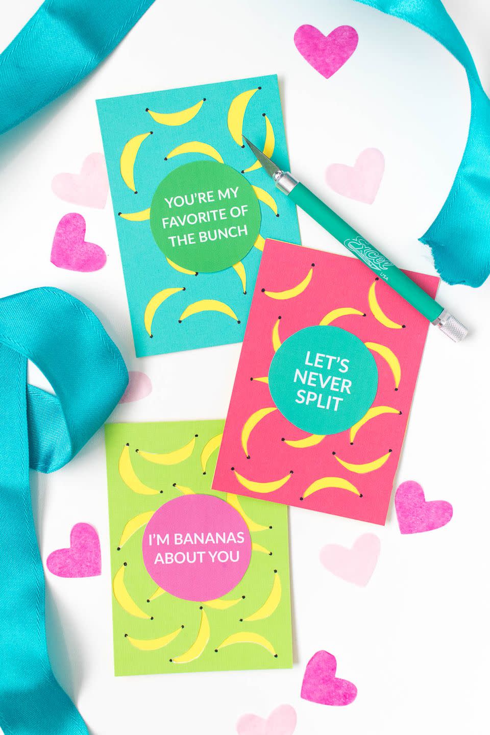 banana valentines diy valentine's day cards