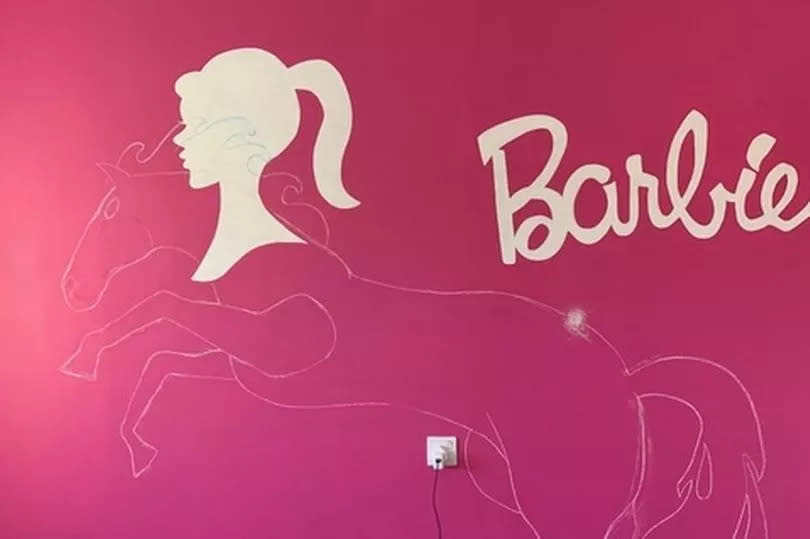 Barbie imagery on a wall