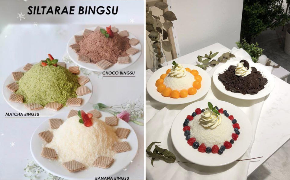 A variety of bingsu available at Korean dessert cafe PLUSEIGHTTWO. (Photo: @pluseighttwosg/instagram)