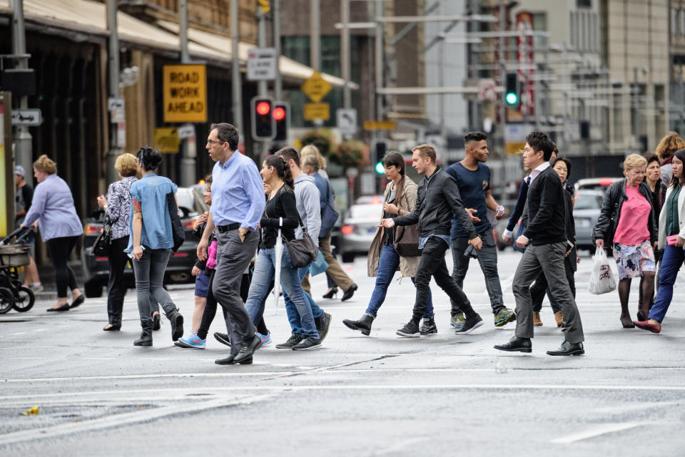 In addition to lowering the speed limits in CBD’s to 30km/h, the lobby group called for an overhaul to the pedestrian crossing system. Image: Getty