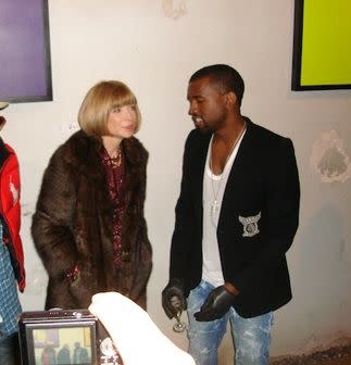 Kanye approaches Vogue editor Anna Wintour at an event, but she doesn't to want to deal with him. Hey Kanye, we know you had booze in your hand at the VMAs too, but don't try to blame it on the alcohol.