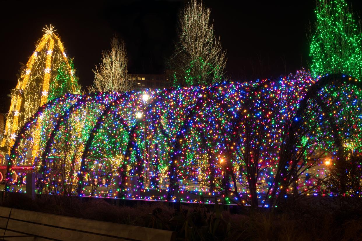 christmas light tunnel